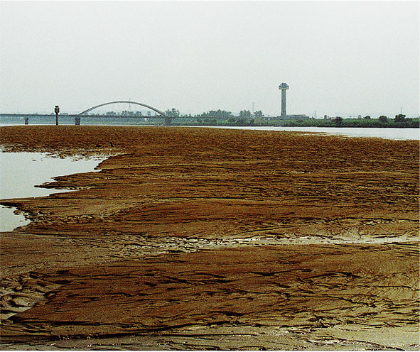 The old mound situated about 14 to 18 km from the river mouth. It used to emerge at low tide during flood tides.
