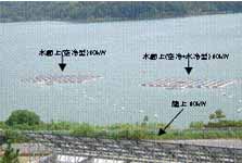 東郷調整池に設置した太陽光発電設備