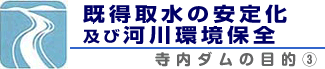 既得取水の安定化及び河川環境保全