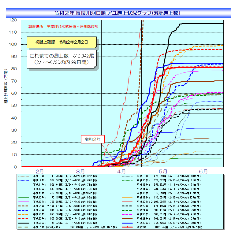 アユ遡上状況グラフ