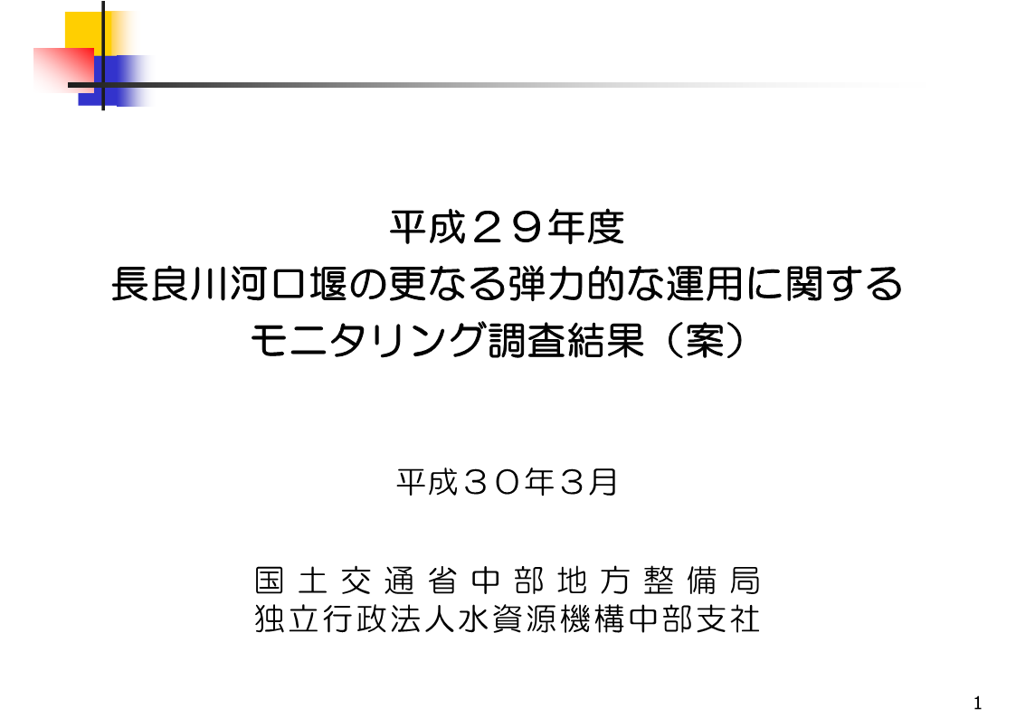 H29年度モニタリング調査結果の表紙