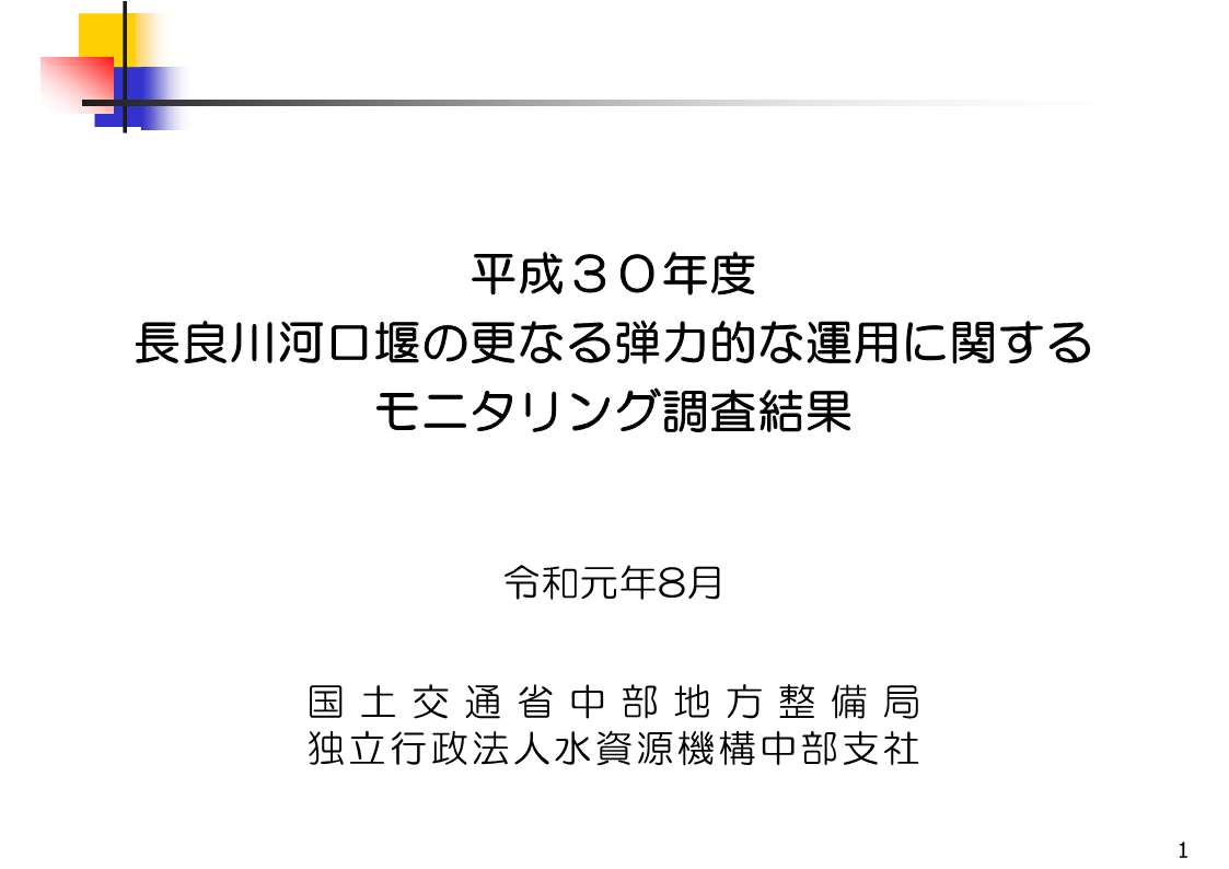 H30年度モニタリング調査結果の表紙