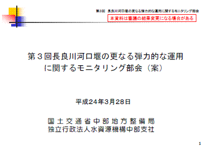 モニタリング部会３資料１の表紙