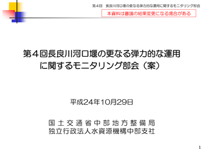 モニタリング部会４資料１の表紙