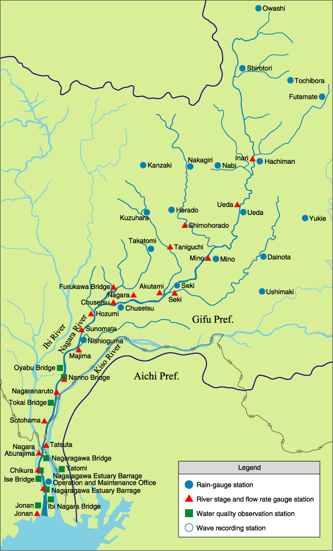 Locations of Observation Facilities