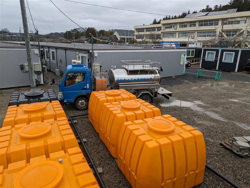 仮設住宅への給水