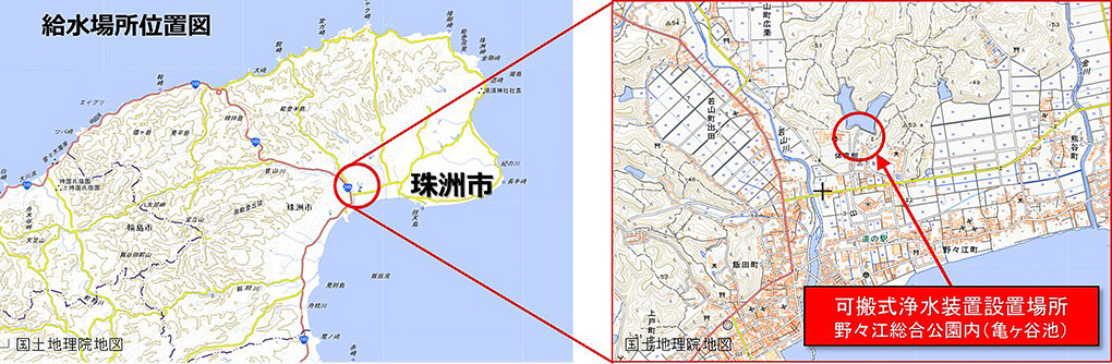 給水場所（三原港）の地図