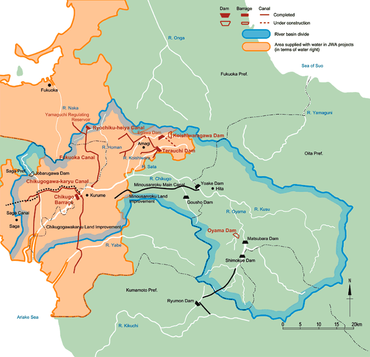 A map of Chikugo River System