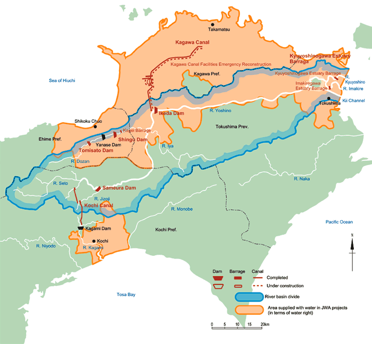 A map of Yoshino River System