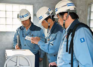 Equipment check as part of dam's regular inspection(Muroo Dam)
