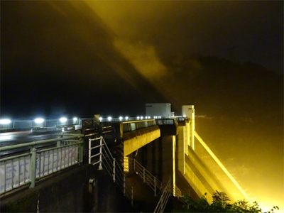 Fantastic View of Illuminated Urayama Dam