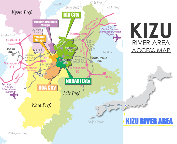 Kizu River area access map