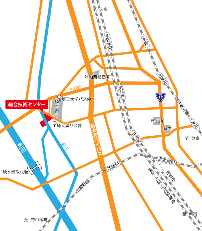 総合技術センターへのアクセス図