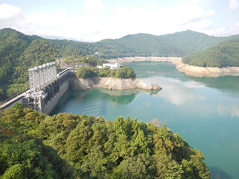 早明浦ダムの貯水状況（写真）