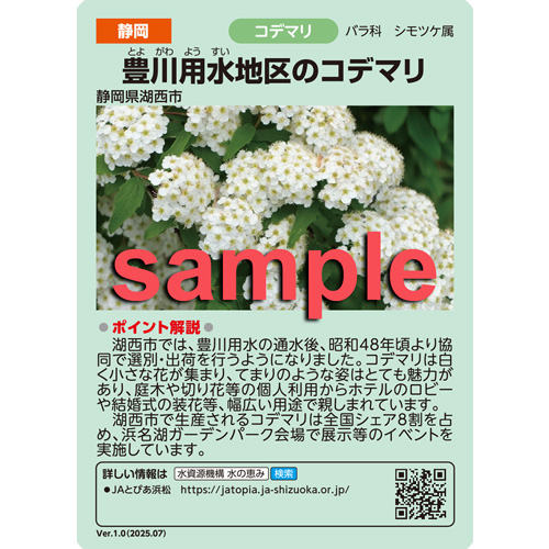 豊川用水地区水の恵みカードおもて面