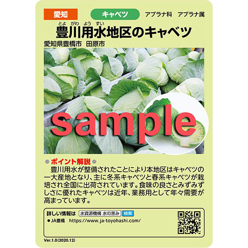 豊川用水地区水の恵みカードおもて面