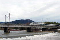 濁流と特急列車