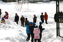 雪遊び?