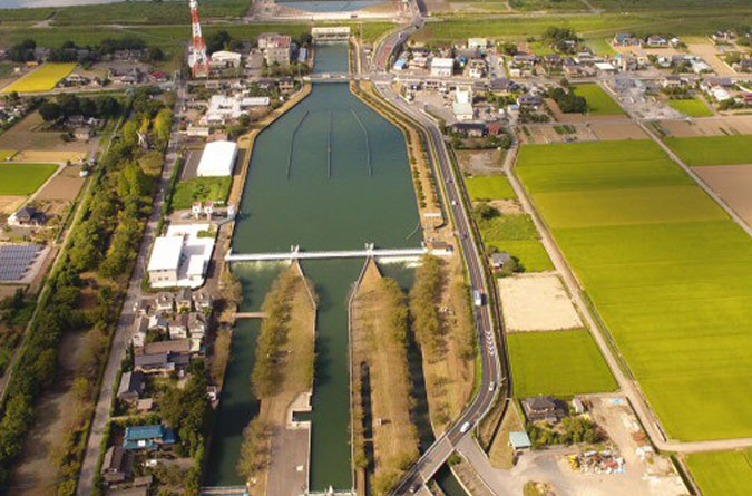 上空から見た沈砂池