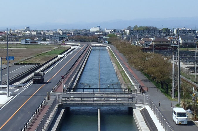 上空から見た武蔵水路