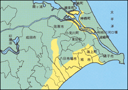 塩害を受けた地域（昭和33年）