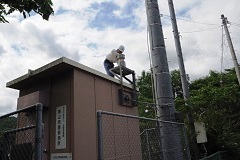 雨量計を点検